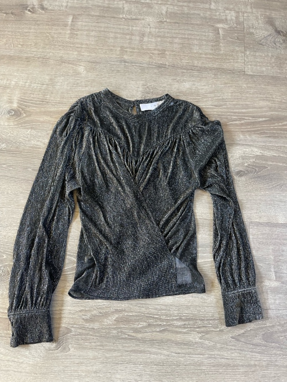 IRO Metallic Long-Sleeve Women's Top blouse, size 34. New.